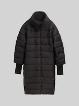 TOM TAILOR Damen Puffermantel mit Stehkragen, schwarz, Uni – Bild 1