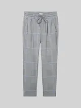 TOM TAILOR Damen Loose Fit Hose im Karomuster, blau, Kariert – Bild 1