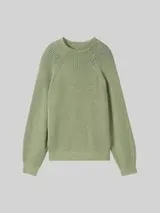 TOM TAILOR Damen Gerippter Pullover mit Stehkragen, grün, Uni – Bild 1