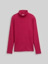 TOM TAILOR Damen Langarmshirt mit Rollkragen, rot, Uni – Bild 1