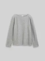TOM TAILOR Damen Soft-Touch Sweatshirt mit Knopf-Details, grau, Meliert – Bild 1