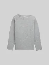 TOM TAILOR Damen Plus Size - Soft-Touch Sweatshirt mit Knopfdetails, grau, Meliert – Bild 1