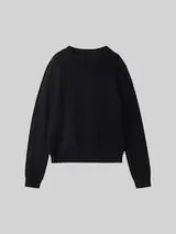 TOM TAILOR Damen Strickpullover aus Federgarn, schwarz, Uni – Bild 1