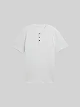 TOM TAILOR DENIM Herren Henley T-Shirt in Waffelstruktur, grau, Uni – Bild 1