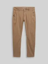 TOM TAILOR Herren Tapered Chino Hose, braun, Uni – Bild 1