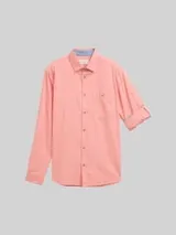 TOM TAILOR Herren Regular Fit Hemd mit verstellbarer Ärmellänge, rot, Uni – Bild 1