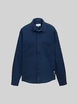 TOM TAILOR DENIM Herren Overshirt aus Jeans-Stoff, blau, Uni – Bild 1