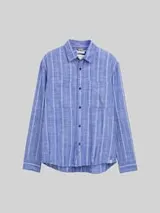 TOM TAILOR DENIM Herren Relaxed Fit Hemd mit Leinenanteil, blau, Gestreift – Bild 1