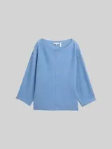 TOM TAILOR Damen Loose Fit Strickpullover, blau, Meliert – Bild 1