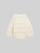 TOM TAILOR Damen Loose Fit Strickpullover, grün, Meliert – Bild 1