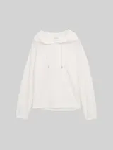 TOM TAILOR Damen Langarmshirt mit Kapuze, weiß, Uni – Bild 1