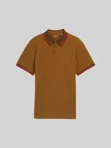 TOM TAILOR Herren Piqué Poloshirt mit Stretch, braun, Uni – Bild 1