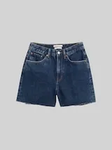 TOM TAILOR DENIM Damen TTLINLEY MOM Jeans Shorts, blau, Uni – Bild 1