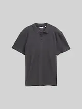 TOM TAILOR Herren Jersey Poloshirt aus Baumwolle, schwarz, Uni – Bild 1