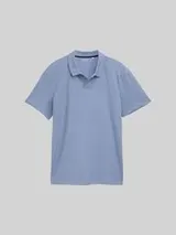 TOM TAILOR Herren Ripp Poloshirt mit Stretch-Anteil, blau, Uni – Bild 1