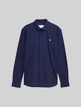 TOM TAILOR DENIM Herren Oxford Hemd mit Logo-Stickerei, blau, Uni – Bild 1
