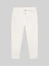 TOM TAILOR Damen TTKATE SLIM CAPRI Jeans, weiß, Uni – Bild 1