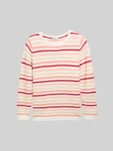 TOM TAILOR Damen Plus Size - Strickpullover mit Bio-Baumwolle, orange, Gestreift – Bild 1