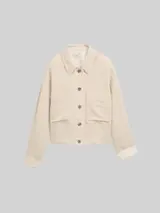 TOM TAILOR Damen Oversize Jacke mit Leinenanteil, beige, Uni – Bild 1