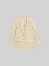 TOM TAILOR Damen Regular Fit Blazer aus Twill, beige, Uni – Bild 1
