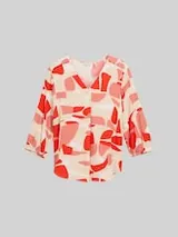 TOM TAILOR Damen Bluse mit Muster, rot, Gemustert – Bild 1