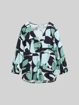 TOM TAILOR Damen Bluse mit Muster, grün, Gemustert – Bild 1