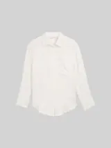 TOM TAILOR Damen Oversize Musselin Hemdbluse, weiß, Uni – Bild 1