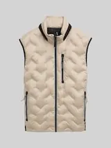 TOM TAILOR Herren Hybrid Lightweight Steppweste, braun, Uni – Bild 1