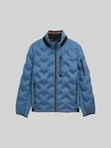 TOM TAILOR Herren Hybrid Lightweight Steppjacke mit verstaubarer Kapuze, blau, Uni – Bild 1