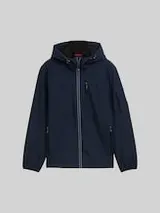 TOM TAILOR Herren Softshell Jacke mit Kapuze, blau, Uni – Bild 1