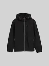 TOM TAILOR Herren Softshell Jacke mit Kapuze, schwarz, Uni – Bild 1