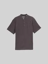 TOM TAILOR DENIM Herren Relaxed Fit Poloshirt mit Stehkragen, grau, Uni – Bild 1