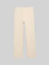 TOM TAILOR Damen TTLEA Seersucker Straight Hose, beige, Uni – Bild 1