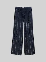TOM TAILOR Damen Loose Wide Leg Palazzo Hose, blau, Gemustert – Bild 1