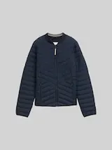 TOM TAILOR Damen Steppjacke mit Bomberkragen, blau, Uni – Bild 1