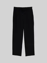 TOM TAILOR DENIM Damen Cropped Loose Fit Hose, schwarz, Uni – Bild 1