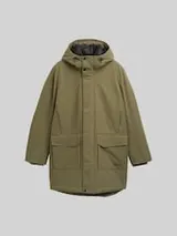 TOM TAILOR DENIM Herren Parka mit wasserabweisender Funktion, grün, Uni – Bild 1