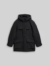 TOM TAILOR DENIM Herren Arctic Parka mit abnehmbarer Kapuze, schwarz, Uni – Bild 1