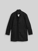 TOM TAILOR DENIM Herren Mantel in Woll-Optik, schwarz, Uni – Bild 1