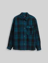 TOM TAILOR DENIM Herren Overshirt Jacke in Woll-Optik, grün, Kariert – Bild 1