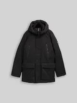 TOM TAILOR Herren Arctic Parka mit abnehmbarer Kapuze, schwarz, Uni – Bild 1
