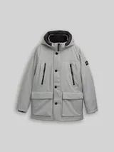 TOM TAILOR Herren Arctic Parka mit abnehmbarer Kapuze, grau, Meliert – Bild 1