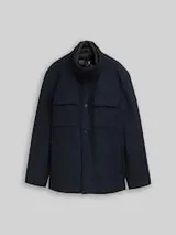 TOM TAILOR Herren 2-in-1 Wolljacke mit abnehmbarer Innenjacke, blau, Uni – Bild 1