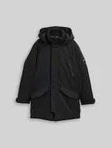 TOM TAILOR Herren TT.PRO.TECH Parka mit abnehmbarer Kapuze, schwarz, Uni – Bild 1