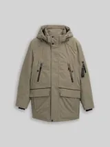 TOM TAILOR Herren Arctic Parka mit abnehmbarer Kapuze, grün, Uni – Bild 1