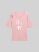 TOM TAILOR Damen T-Shirt mit Print, rosa, Uni – Bild 1
