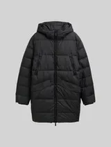 TOM TAILOR Herren Puffer Parka mit Kapuze, schwarz, Uni – Bild 1