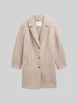 TOM TAILOR Damen Plus Size - Bouclé Mantel mit Reverskragen, beige, Meliert – Bild 1