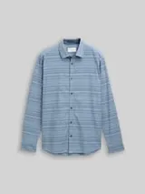 TOM TAILOR Herren Regular Fit Hemd mit Streifenmuster, blau, Meliert – Bild 1