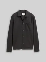 TOM TAILOR DENIM Herren Overshirt mit Brusttasche, schwarz, Uni – Bild 1